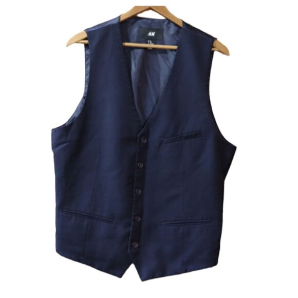 H&M Black Waistcoat Cummerbund Vest Mens 44R - Picture 1 of 6